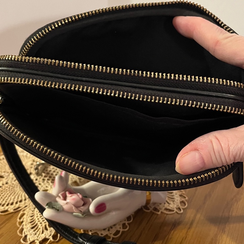Coach Black Leather Studded Shoulder / Crossbody Bag - Picture 7 of 10